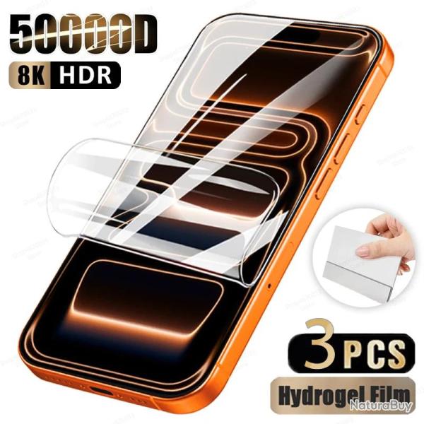 3 Film Hydrogel Protection Ecran pour iPhone, Smartphone: iPhone 17 Pro Max