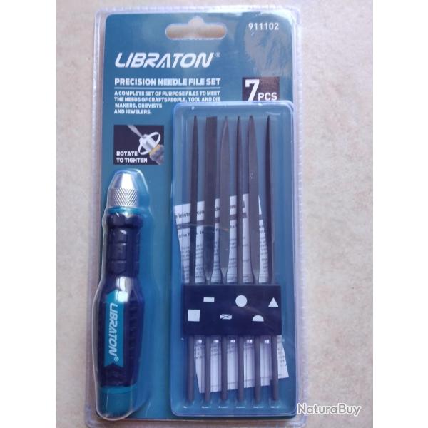 Jeu de 6 limes aiguille diverses formes avec manche mandrin porte outils NEUFS