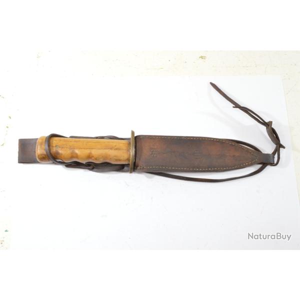 Ancien couteau style chasseur 19e Sicle, Pionnier amricain, conqute de l'ouest. Western Bowie