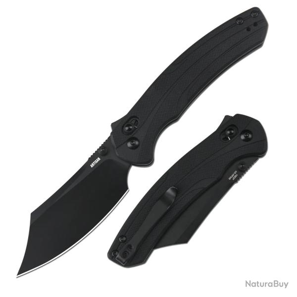 Couteau Artisan Simoon Black Lame Bowie Acier AR-RPM9 Manche G10 Recoil Lock IKBS ATZ1882PBBK