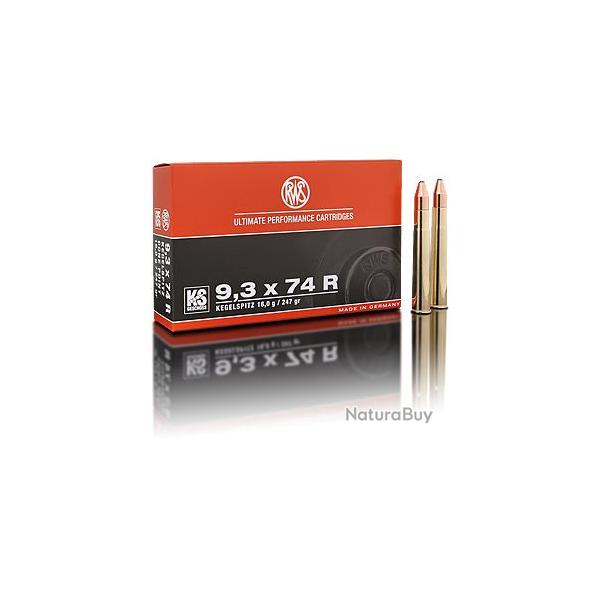 Munitions RWS 9,3x74R 16.0g 247grains KS