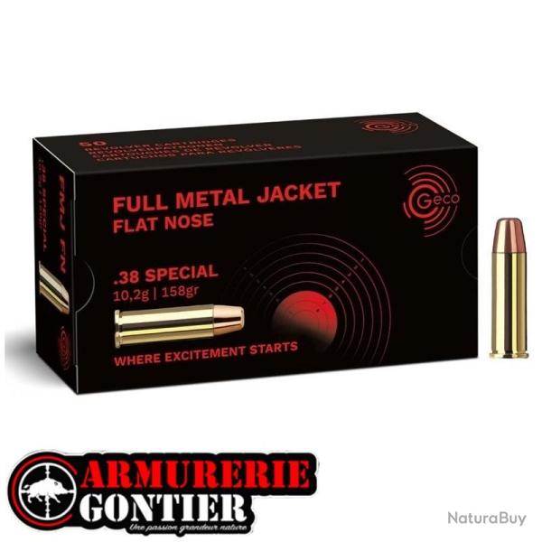 Munitions Geco 38 spcial FMJ Flat Nose158 gr boite de 50
