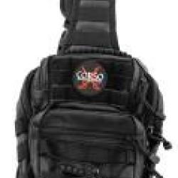 Sac bandouli&egrave;re airsoft Corso - Nylon tactique - Fermetures velcro - Noir