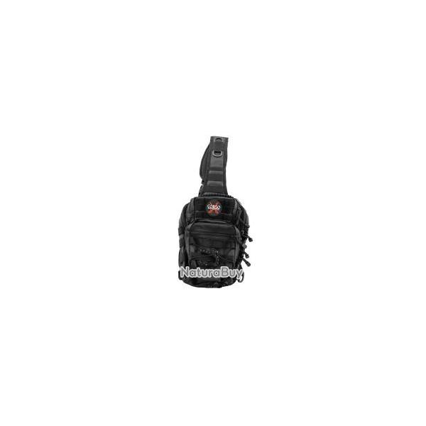 Sac bandouli�re airsoft Corso - Nylon tactique - Fermetures velcro - Noir