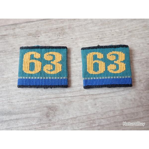 Passants, insignes d'�paule, �paulettes, grade suisse. R�giment 63