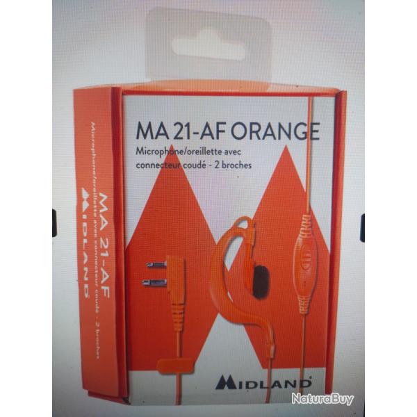 Kit oreillette micro pour talkie walkie midland g7/g9 orange