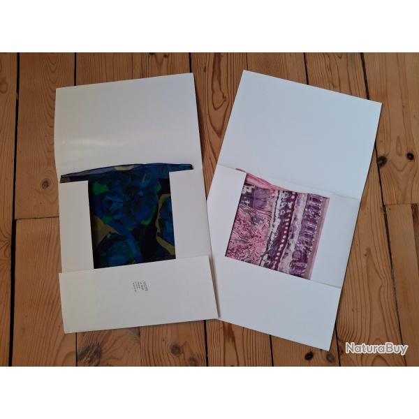 Lot de 2 carrs de soie Christian Martin dans leur pochette d'origine