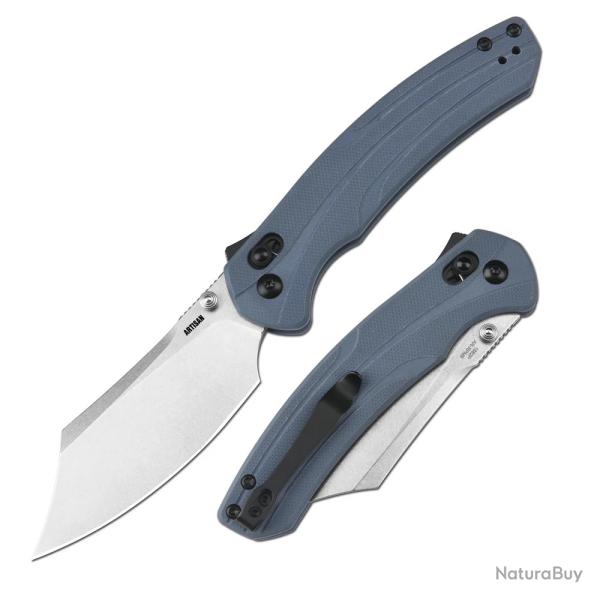 Couteau Artisan Simoon Blue Lame Bowie Acier AR-RPM9 Manche G10 Recoil Lock IKBS ATZ1882PBU