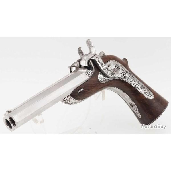 PISTOLET DE POCHE A PERCUSSION GASTINNE RENETTE A PARIS MODELE BREVETE PAR DELVIGNE - FRANCE XIX Fr
