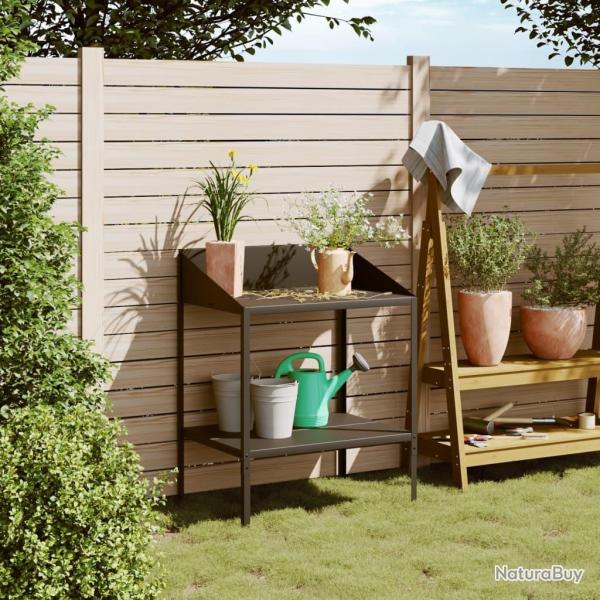 Support pour plantes anthracite 75,5x54,5x100cm acier galvanis�