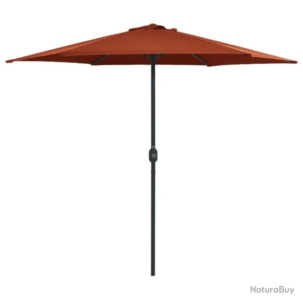 Parasol de jardin et m�t en aluminium 270x246 cm Terre cuite