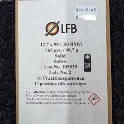 LFB 50 BMG Lab.2 765 grs SOLID (12,7 x 99 OTAN) (x10)