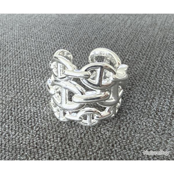 Herm�s - Bague Cha�ne d'ancre Encha�n�e - grand mod�le - HERMES - taille 53