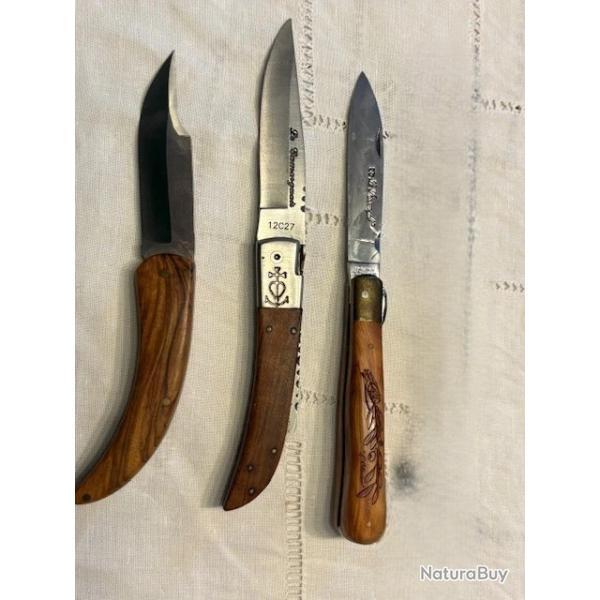 LOT de 3 COUTEAUX REGIONAUX (PROVENCAL, CAMARGUAIS et CORSE)