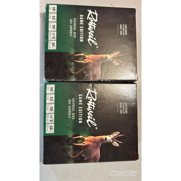 Munitions ROTTWEIL GAME EDITION CHEVREUIL Cal.12/70.5 38G par 10