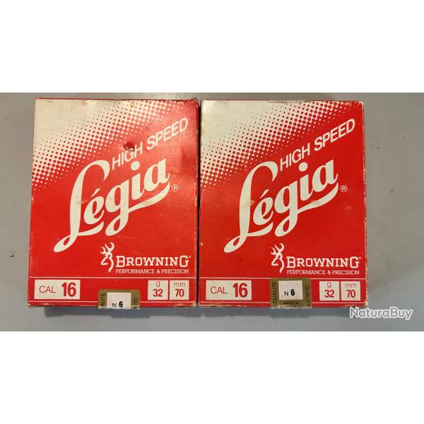 Boite de Cartouches Cal 16 pb6 - LEGIA HIGH SPEED. Browning