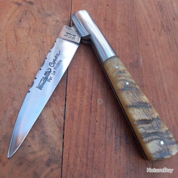 Joli Couteau VENDETTA CORSA par LE FIDLE  Manche en Corne de Blier