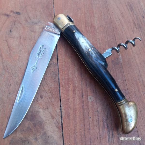 Joli Couteau LAGUIOLE EXTRA G.DAVID 2 Pices Manche en Corne