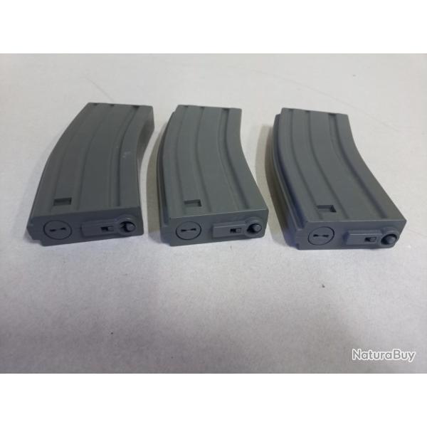 Lot de 3 chargeurs plastiques airsoft