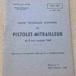 MAT 1021 Pistolet- Mitrailleur de 9 mm mod&egrave;le 1949