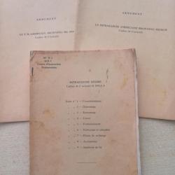 3 livrets d'Instruction r&eacute;gimentaire du 36&egrave;me D.I et du 18&egrave;me R.I