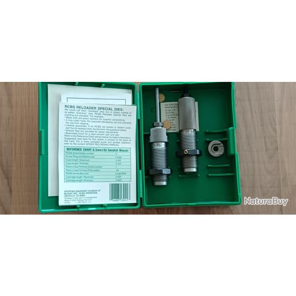 JEUX D'OUTILS  + SHELL HOLDER RCBS 6.5 x 55 SWEDISH MAUSER