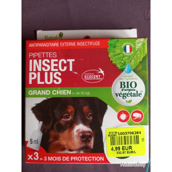Pipettes insectifuge pour grand chien