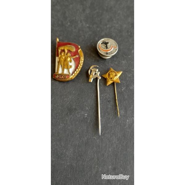 LOT DE 4 INSIGNES SOVIETIQUE