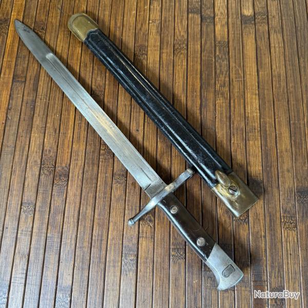 BA�ONNETTE ITALIENNE 1891 MANUFACTURE DE ROCCA DATE DE 1943 SUR BA�ONNETTE ET FOURREAU