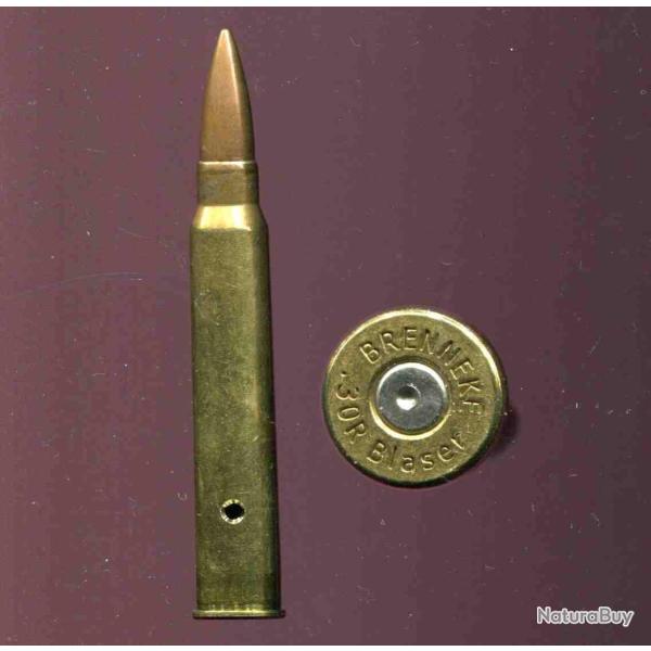 .30 R Blaser - marquage : .30 R Blaser BRENNEKE - balle cuivre pointue