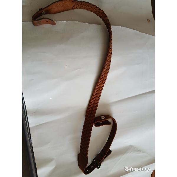 *NOUVEAU PRIX! BRETELLE "COUNTRY SELLERIE"ajustable, CUIR Tress�, 7 BRINS;NEUVE.de STOCK,PAS SERVI.!