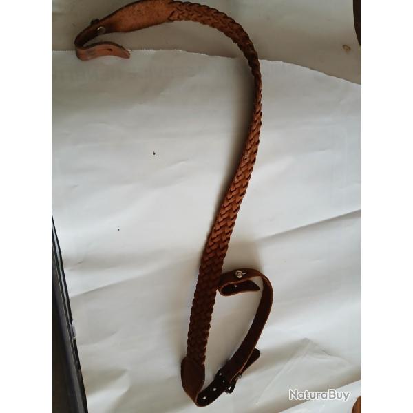*NOUVEAU PRIX! BRETELLE "COUNTRY SELLERIE"ajustable, CUIR Tress�, 7 BRINS;NEUVE.de STOCK,PAS SERVI.!