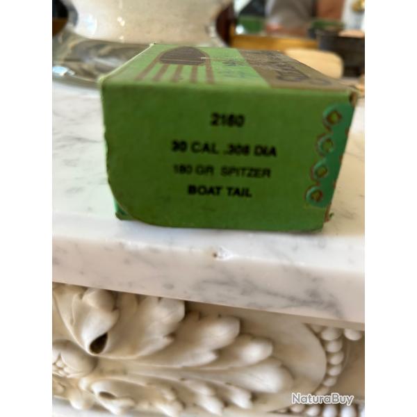 Ogives Sierra calibre 30 180 grains spitzer  boat rail