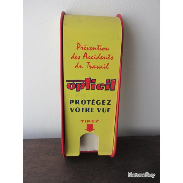 Distributeur publicitaire en tle Opticil 1950