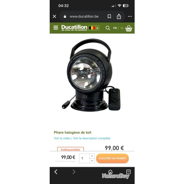 Lampe Halogne Rotative de toit