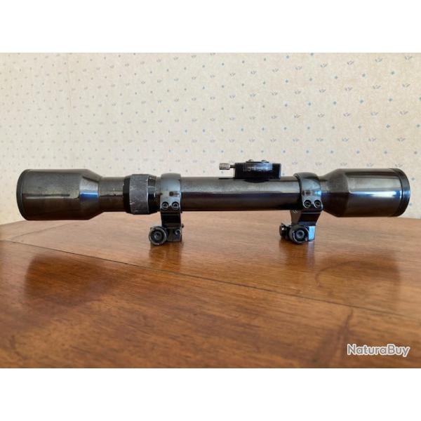 Lunette Allemande FRANKONIA 4 x 81 tout acier avec montage EAW en acier drivable pour rail de 11 mm