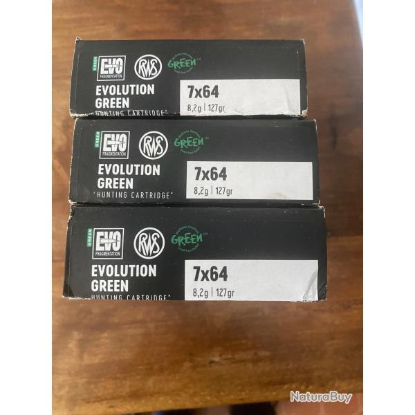 BALLES RWS EVO GREEN 7X64 8.2  127 GR