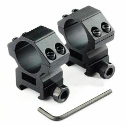Colliers de montage lunette MEDIUM A TUNNEL &Oslash;25.4mm / rail 21mm weaver et picatinny