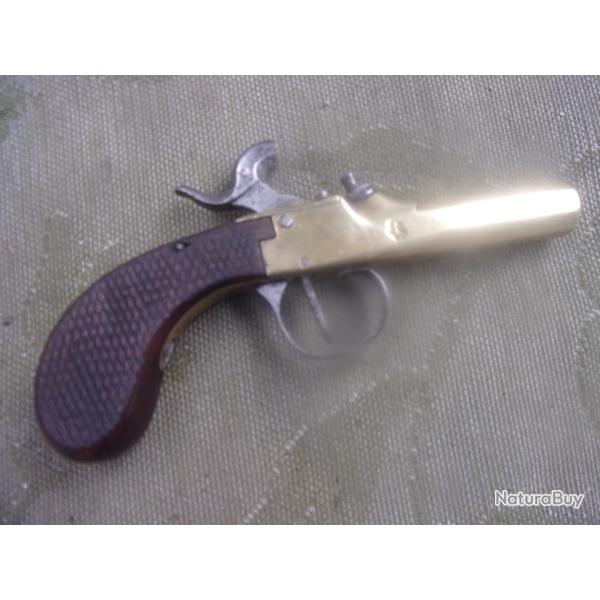 pistolet � percussion bronze  14,5 cm