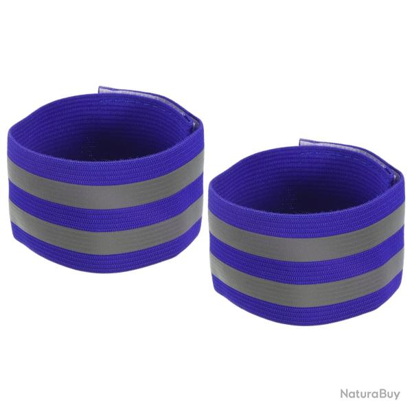 Lot de 2 brassards de scurit rflchissants - bleu - LIVRAISON GRATUITE