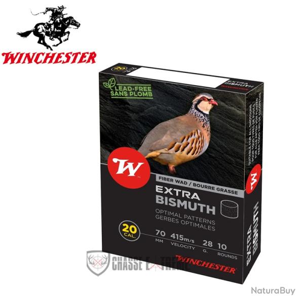 10 Cartouches WINCHESTER Extra Bismuth 28g Cal 20/70 Pb 8