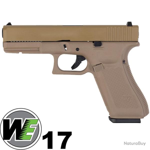 Pistolet airsoft gaz blowback tan WE MK1 Gen5, chargeur 24 billes