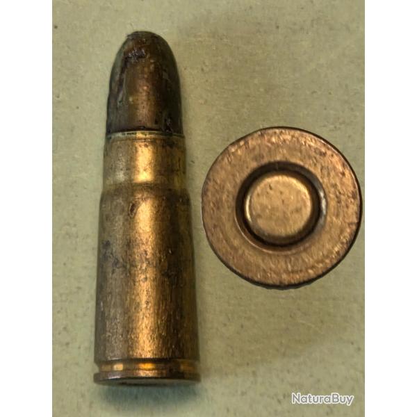 Une cartouche 6,5 Bergmann mod 1896 balle blind�e Magn�tic graiss�e .