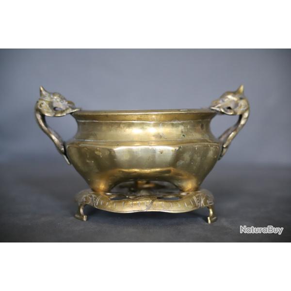 Br�le parfum Chinois ou Vietnamien en bronze (ou cuivre) dor� - Vers 1900