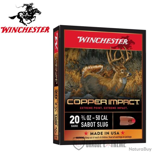 5 Cartouches WINCHESTER Copper Impact Slug 21g cal 20/70