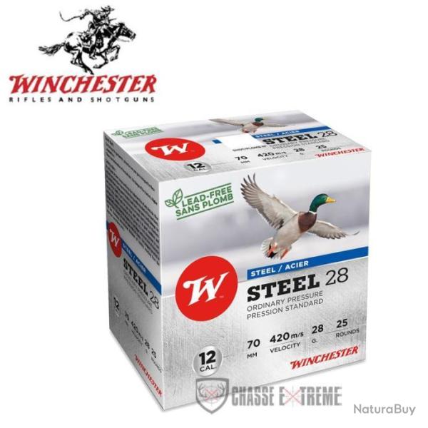 25 Cartouches WINCHESTER Steel 28g cal 12/70 Pb N 3