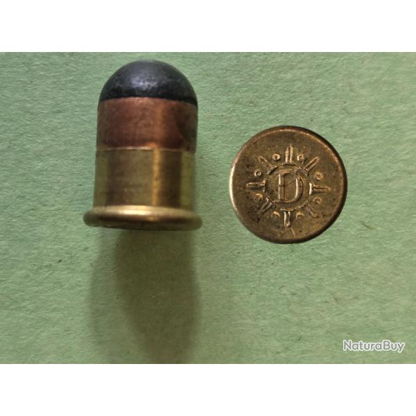 Une 9 mm Flobert anulaire  double culot Maque ( D ) indtermine Francaise ou Allemande