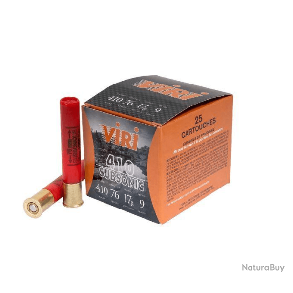 Lot de 125 cartouches VIRI 410 17G BJ PB7 SUBSO