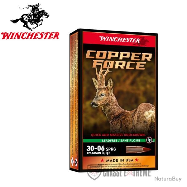 20 Munitions WINCHESTER Copper Force Lead Free 125gr Cal 30-06 Sprg