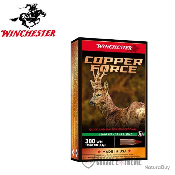 20 Munitions WINCHESTER Copper Force Lead Free 125gr Cal 300 Win